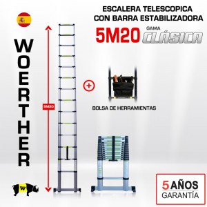 Escalera telescópica Woerther gama clásica 5m 20 - Pack 2
