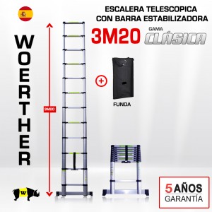 Escalera telescópica Woerther gama clásica 3m 20 - Pack 1