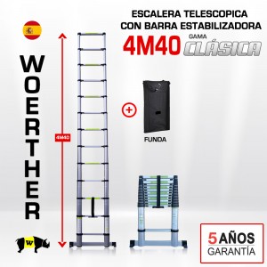 ESCALERA TELESCOPICA 4M40 CON PLATAFORMA