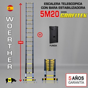 Escalera telescópica Woerther gama GRAFITEK 5m 20 - Pack 1