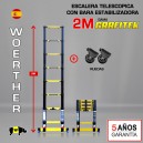 ESCALERA TELESCÓPICA 2M GRAFITEK + PLATAFORMA + FUNDA