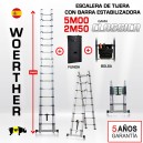 Escalera de tijera telescópica Woerther 5m - Triple función - Pack 4
