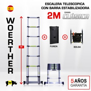 Escalera telescópica Woerther gama clásica 2m - Pack 4