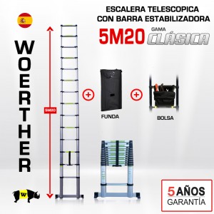 Escalera telescópica Woerther gama clásica 5m 20 - Pack 4