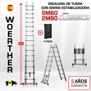 Escalera de tijera telescópica Woerther 5m60 - Triple función - Pack 1