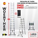Escalera de tijera telescópica Woerther 5m - Triple función - Pack 1