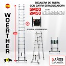 scalera de tijera telescópica Woerther 5m - Triple función - Pack 2