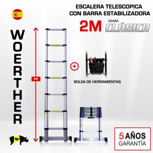 Escalera telescópica Woerther gama clásica 2m - Pack 2