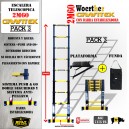 ESCALERA TELESCÓPICA WOERTHER GRAFITEK 2M60 CON PLATAFORMA + FUNDA