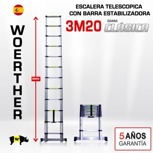 Escalera telescópica Woerther gama clásica 3m 20